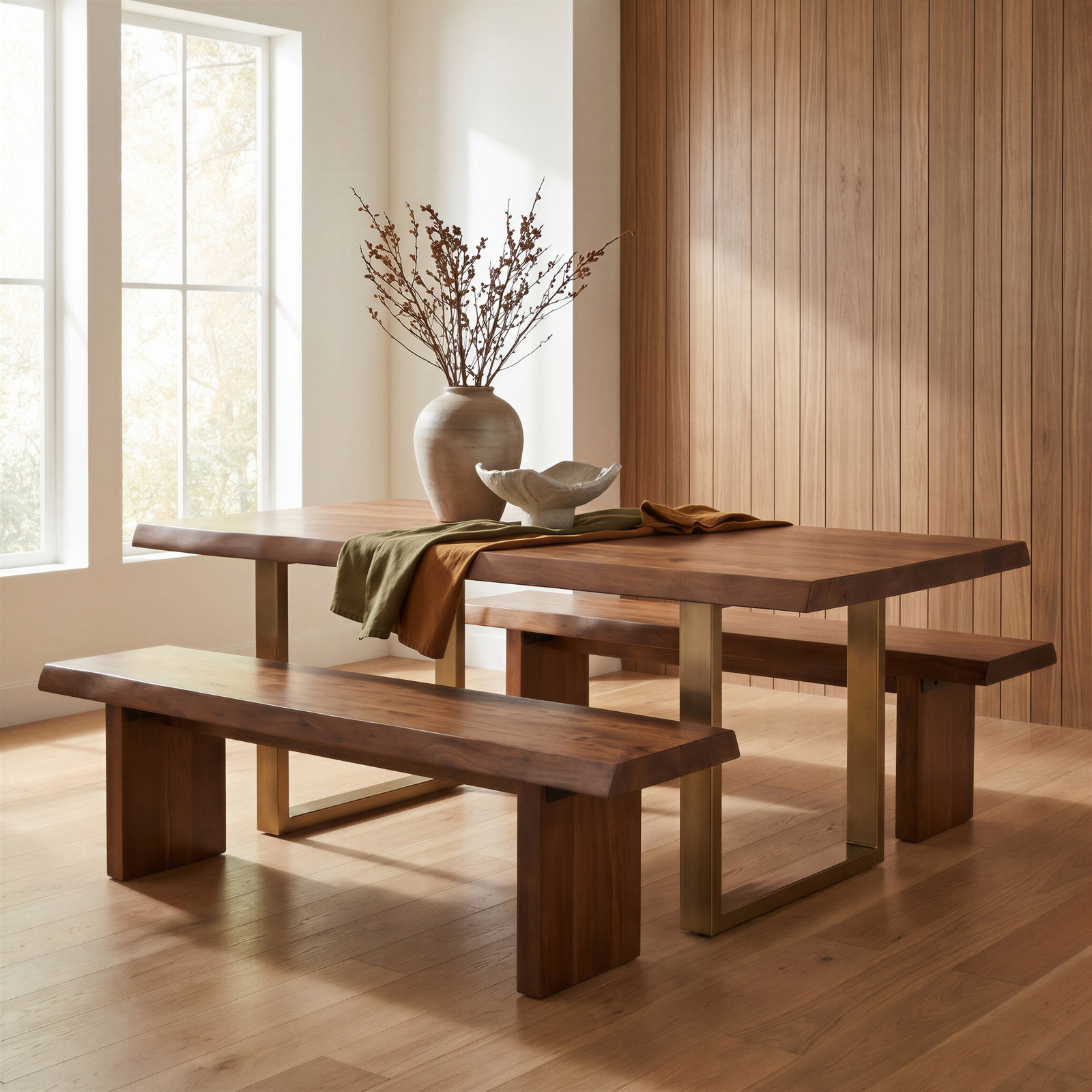 Colin Dining Bench, 18" H x 65" W x 15" D, Americano