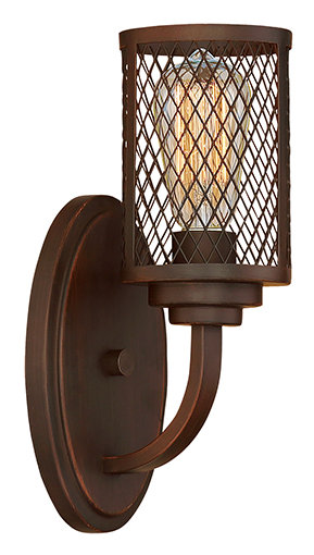 Bastien Steel Armed Sconce, Rubbed Bronze