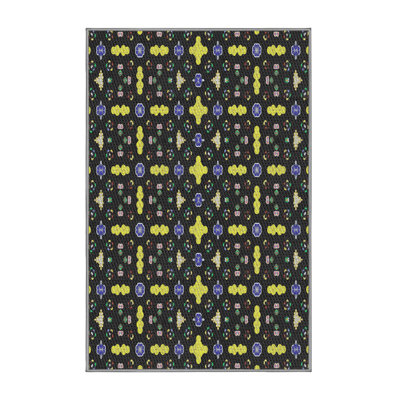 Tapis décoratif géométrique/jaune