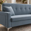 Canapé deux places Varlune 145 cm avec rangement, canapé moderne rembourré 2 places avec coussin, coussin à ressorts, pieds en métal argenté et capacité de charge de 159 kg.-1347089617