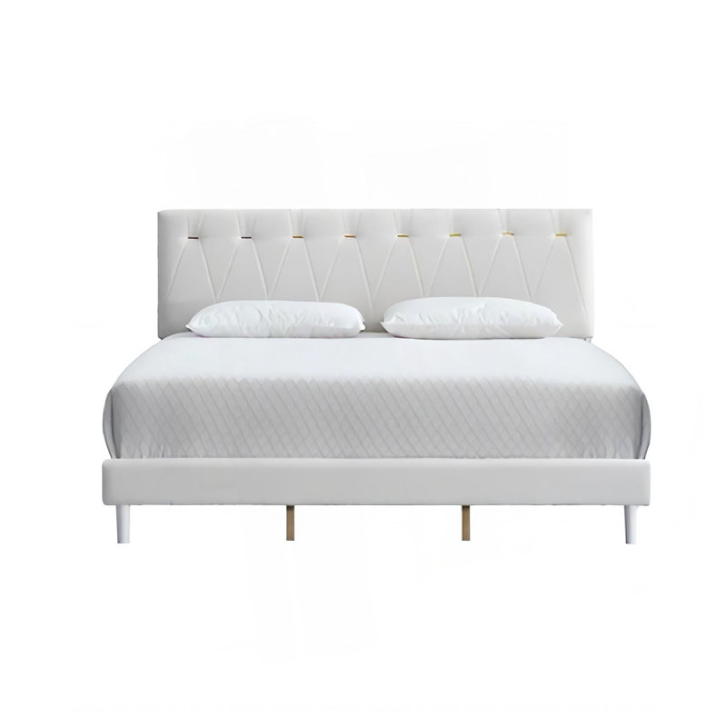 Lit Sinclair G001608-QB-UP BLÉ (matelas non inclus), Grand lit
