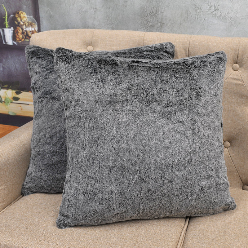 Square Throw Pillow Cover, Black