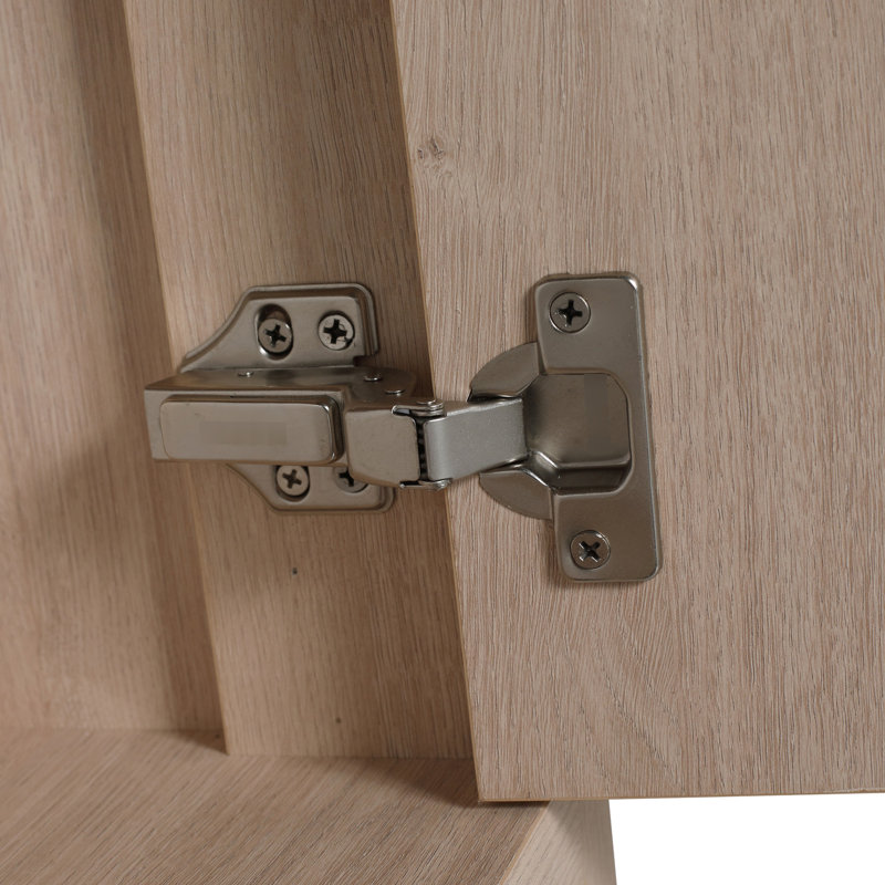Meuble-lavabo sur pied 36 po, chêne uni, 2 portes d'armoire, tablette réglable, poignée moderne en métal à fermeture en douceur