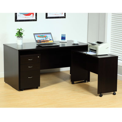 Red Office Desk With Four Wheels And A Back Two Locking Feature Side Finish Coating