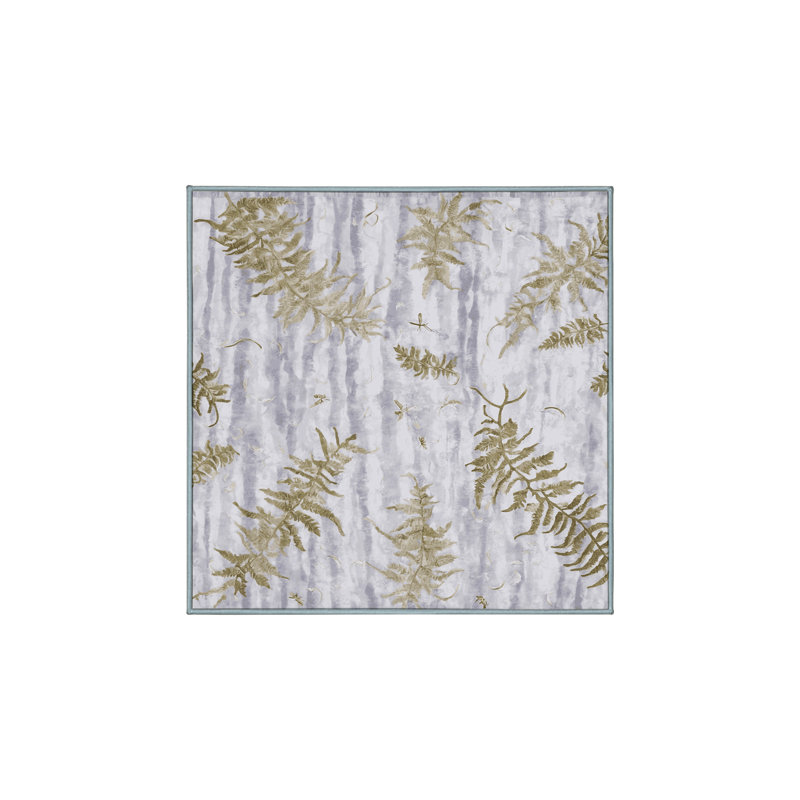Tapis bleu soyeux et moelleux, Carré 7 pi