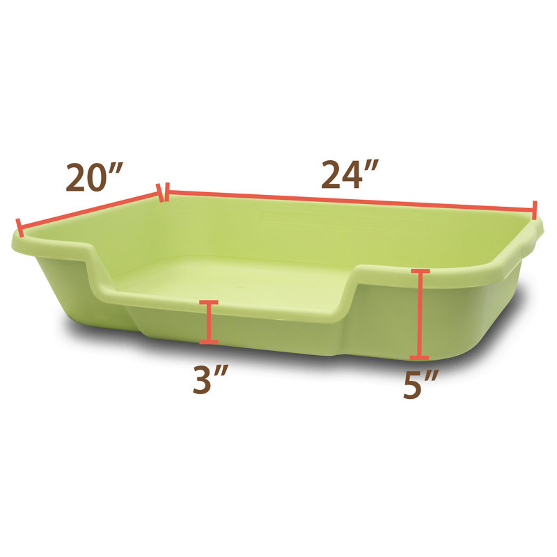 Litière standard en plastique Babbie, H 5 po x l 24 po x P 20 po, Vert pomme