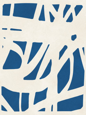 Organic Blue Abstraction Print, Size, Format, Frame Color