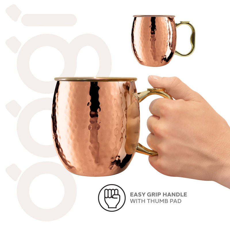 Hammered Copper and Gold Moscow Mule Mug, 18 oz