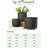 Fluted Ceramic Planters Set Of 3 With Drainage System, Reactive Glaze Stoneware Flower Pots For Indoor Plants, Succulents And Herbs In Modern Cylinder Design