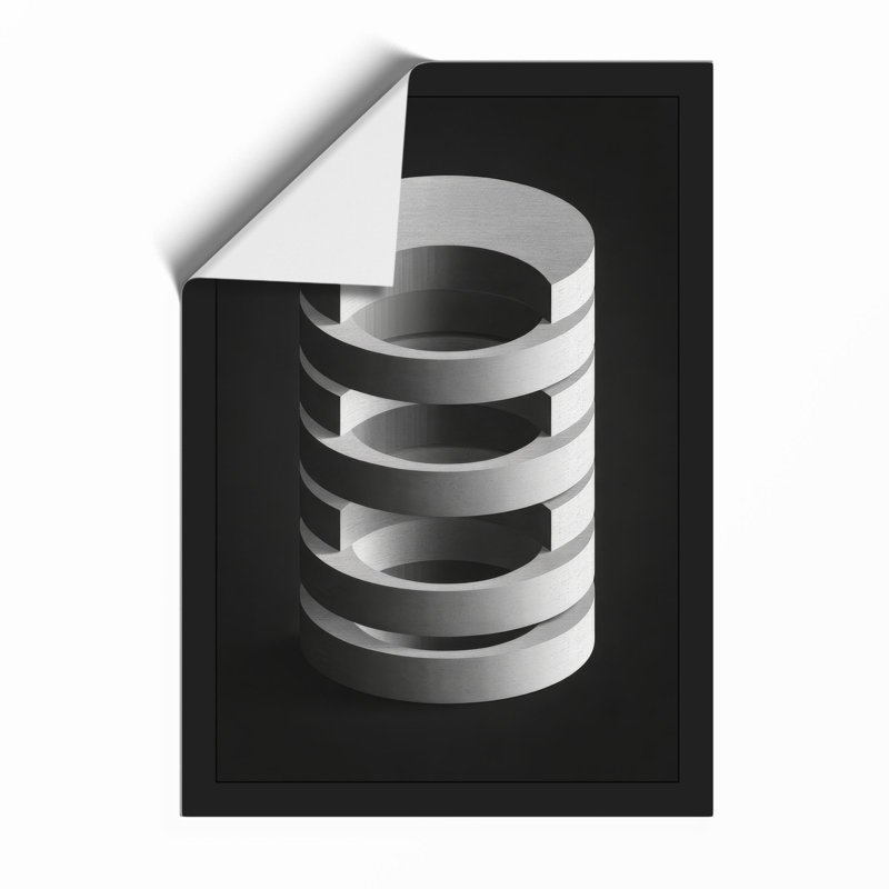 Stacked Metal Rings Industrial - Framed Print, A4 - 29.7 x 21.0 cm, Unframed