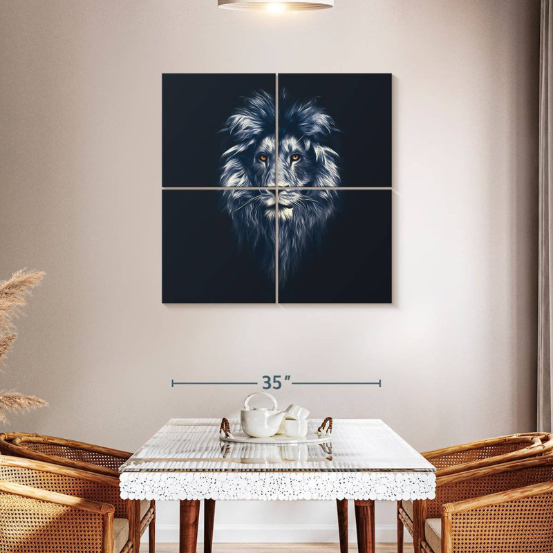Tête de lion envoûtante, 38" H x 38" W
