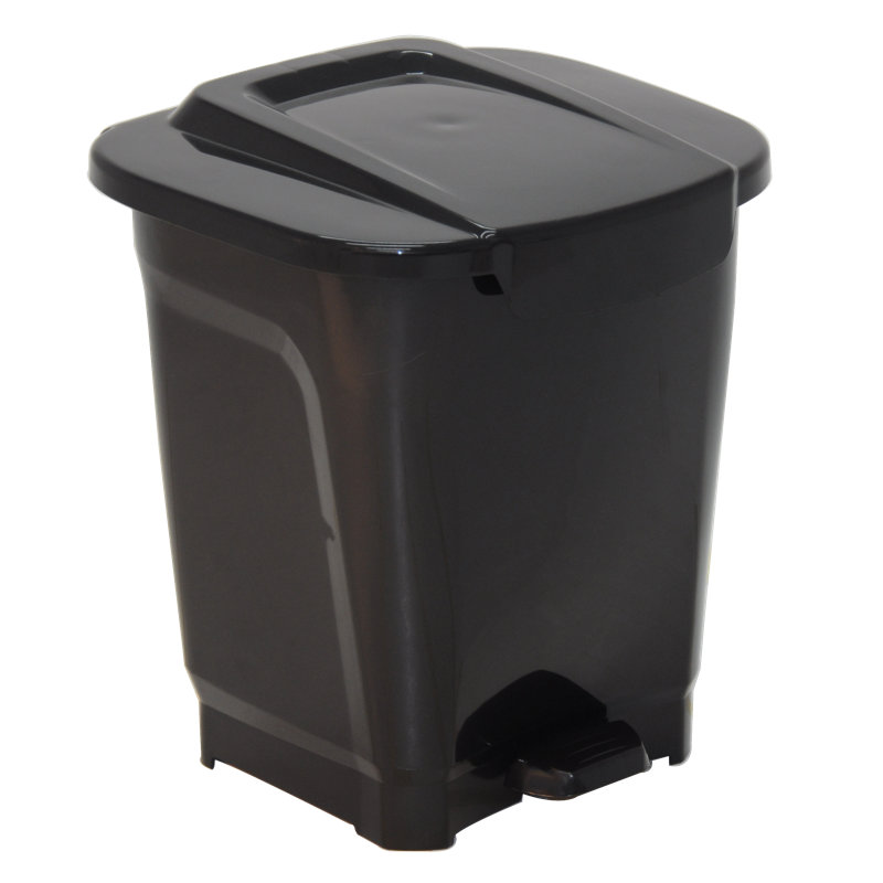 Plastic Step On, Black, 15 L