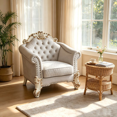 Fauteuil d'appoint blanc ivoire