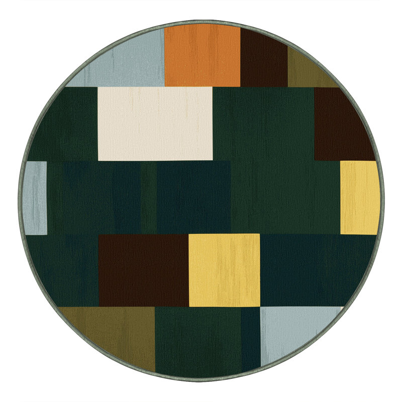Cubist Canyon Rug, Round 8'