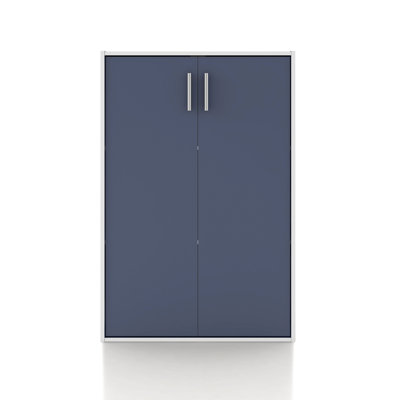 Bibliothèque de rangement en bois à 3 niveaux avec portes H 35,5 "Moduline