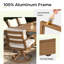 Chaises de patio pivotantes en aluminium 2 pièces Michael avec coussins gris clair