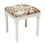 Tabouret de coiffeuse en lin gris avec pivoine grise-502684174-502684178