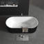 Baignoire autoportante 59 po en acrylique, extérieur noir rayé blanc, couvercle de trop-plein et bonde escamotable-126086419