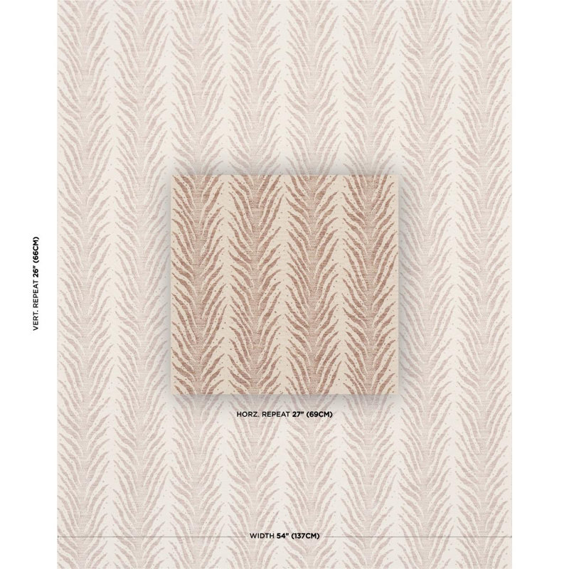Schumacher X Celerie Kemble Creeping Fern Fabric, Brown