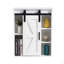 Armoire de rangement murale en bois, armoire de rangement pour toilette 5 couches, armoire multifonctionnelle avec porte réglable, blanc