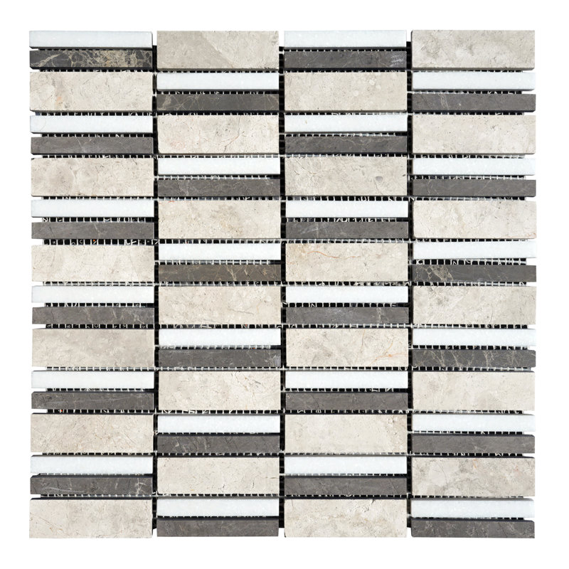12" x 12" Marble Brick Mosaic Wall & Floor Tile