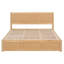 Grand lit plateforme en bois avec 2 tiroirs et rangement sous le lit, bois naturel, moderne et robuste-813349531