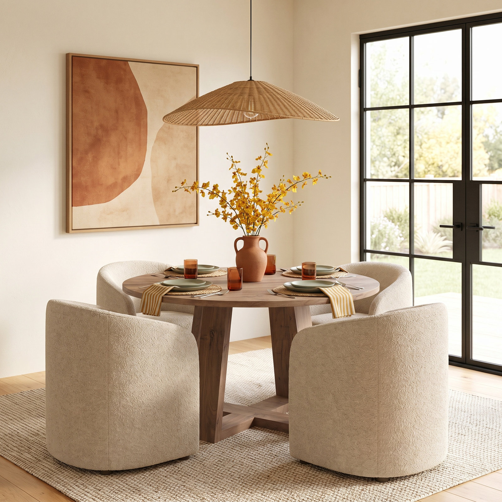 Mathias 54 " Dining Table, Whitewashed