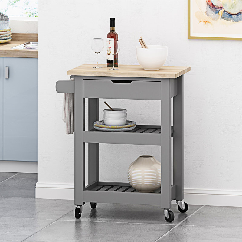 Chariot de cuisine (tabouret non inclus), Gris