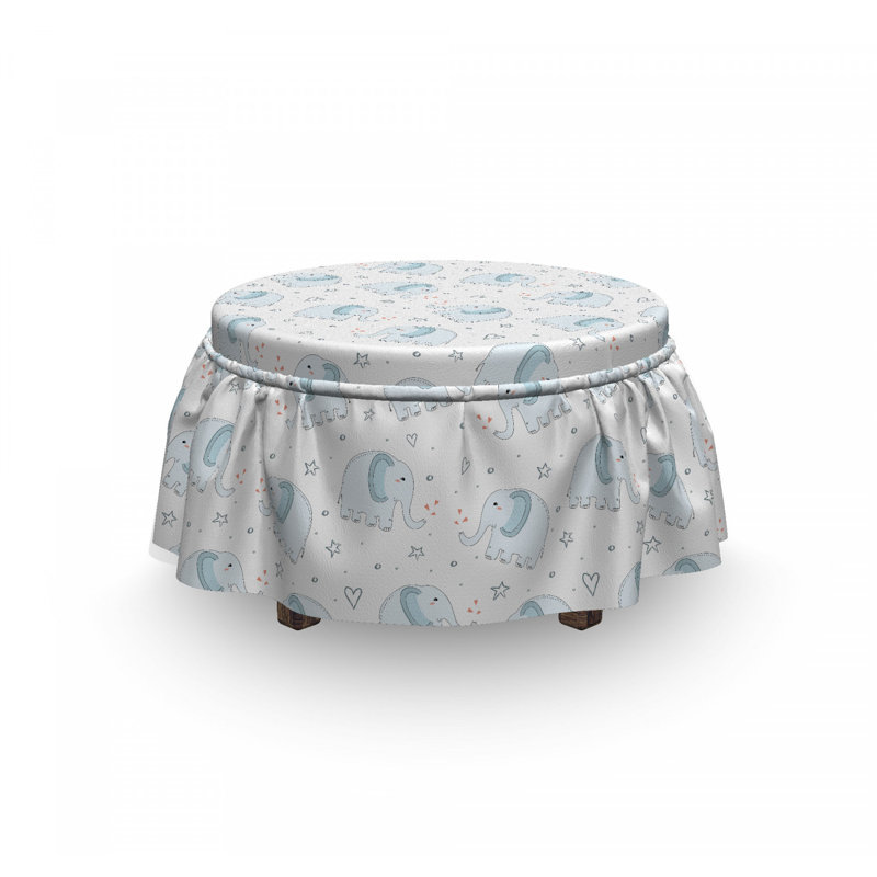 Ensemble de housse pour repose-pieds coussin de boîte 2 pièces éléphant animaux