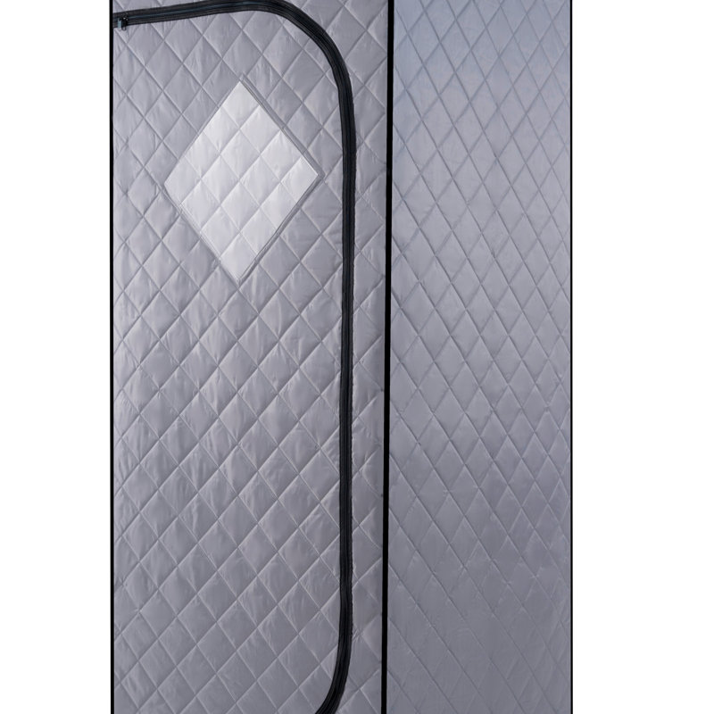 Portable Full Size Grey Infrared Sauna Tent–Personal Home Spa, With Infrared Panels, Heating Foot Pad, Controller, Foldable Chair ,Reading Light. Easy To Install. Fast Heating, With FCC Certification