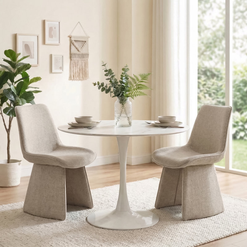 Chaises d'appoint modernes rembourrées avec silhouette incurvée, Kaki