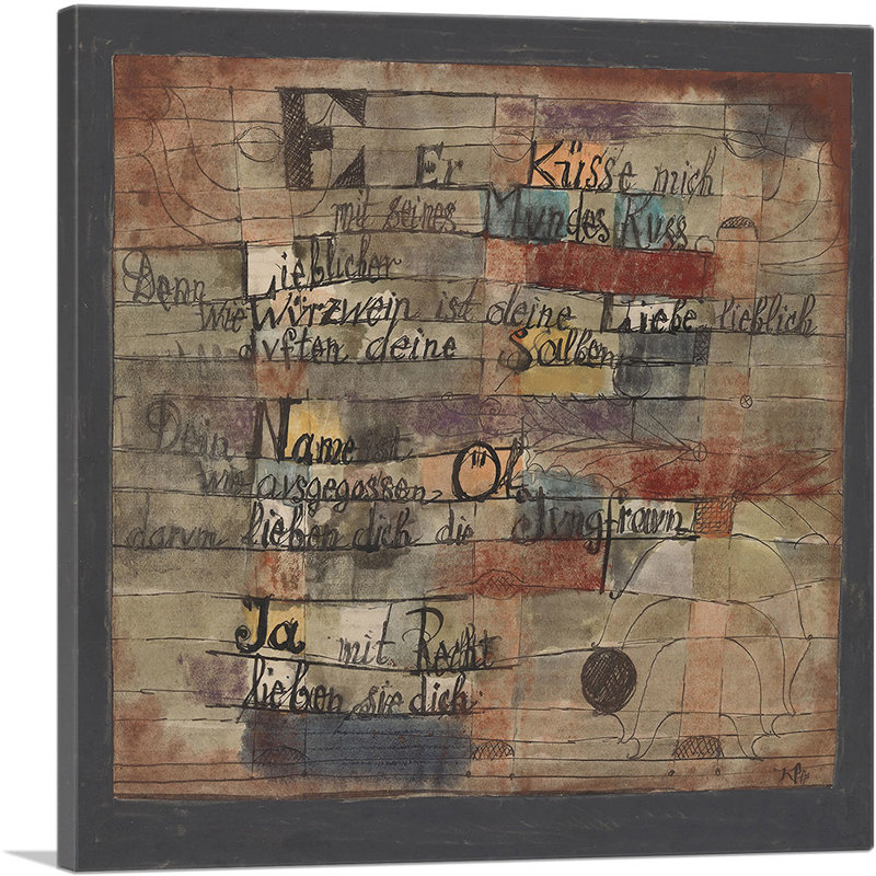 «From the Song ofsons - Version II 1921» par Paul Klee - reproduction d'art sur toile tendue, H 26 po x l 26 po x P 1,5 po