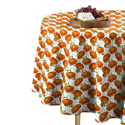 Lacey Geometric Round Thanksgiving Tablecloth