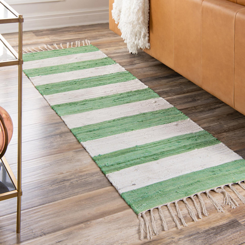 Calin Cotton Striped Indoor Rug, Runner 2'2" x 10'