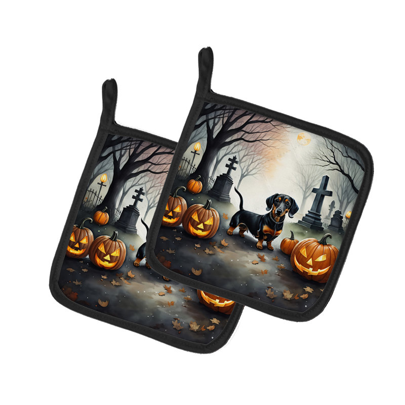 Dachshund Spooky Halloween - paire de poignées