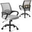 Ensemble de 2 chaises de bureau réglables avec rotation à 360 °, contrôle de la hauteur et de l'inclinaison, gris-1033909523