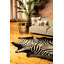 TAPIS DE COWHIDE 6 pi x 7 po KHANNE - ZEBRA BLANC cassé sur noir