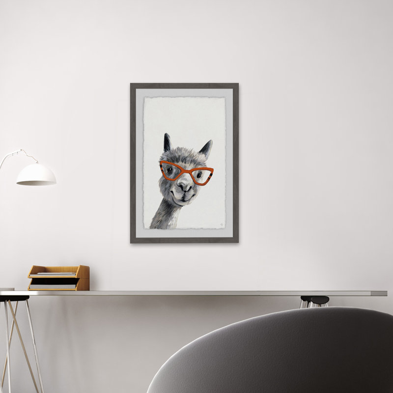 Reproduction encadrée Waycross «Geeky Llama II», H 24 po x l 16 po x P 1,5 po