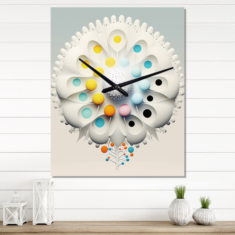 Métamorphose géométrique de l'éveil I - Horloge murale géométrique moderne surdimensionnée, H 32 po x l 24 po x P 1 po
