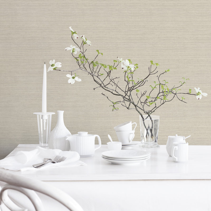 Wynnewood Grasscloth Texture Effect 10m X 53cm Wallpaper Roll, Beige