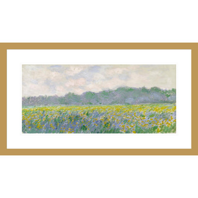 «Field of Yellow Irises at Giverny» par Claude Monet, impression giclée encadrée