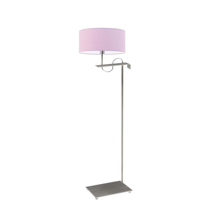 Arlesia 160cm Swing Arm Floor Lamp with USB, Light Violet, Silver