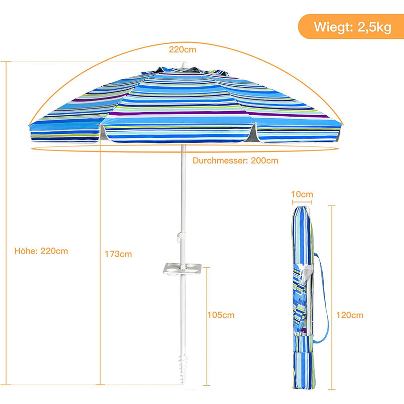 Mccracken 220cm Beach Parasol