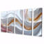 «White and Gold Fractal Marble Waves I», ensemble d'art mural sur toile à spirales abstraites-1466628300