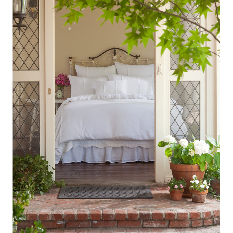 Hampton White Linen Duvet Cover, Queen Duvet Cover, White