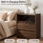 Table de chevet moderne 20 po avec station de charge, 2 tiroirs et tablette ouverte de 2-2053746489-2060091798