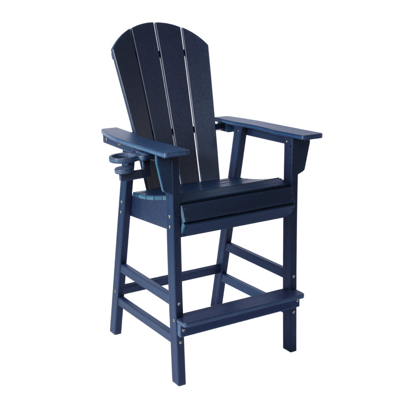 Chaise de bar Adirondack avec porte-gobelet, Navy, 29.5"