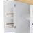56 inch Kitchen Island with Rubber Wood Veneer Drop Leaf, Power Outlet, 4 Door Shelves, Embossed Vertical Stripe Rolling Kitchen Cart on 4 Wheels with 6 Deep Drawers for Kitchen, Dining Room-2019850113