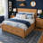 Modern Queen Size Platform Bed with 6 Storage Drawers and Wood Slat Support-1498247362