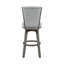Ensemble de 2 chaises de pub pivotantes grises avec revêtement en velours capitonné et structure en bois massif